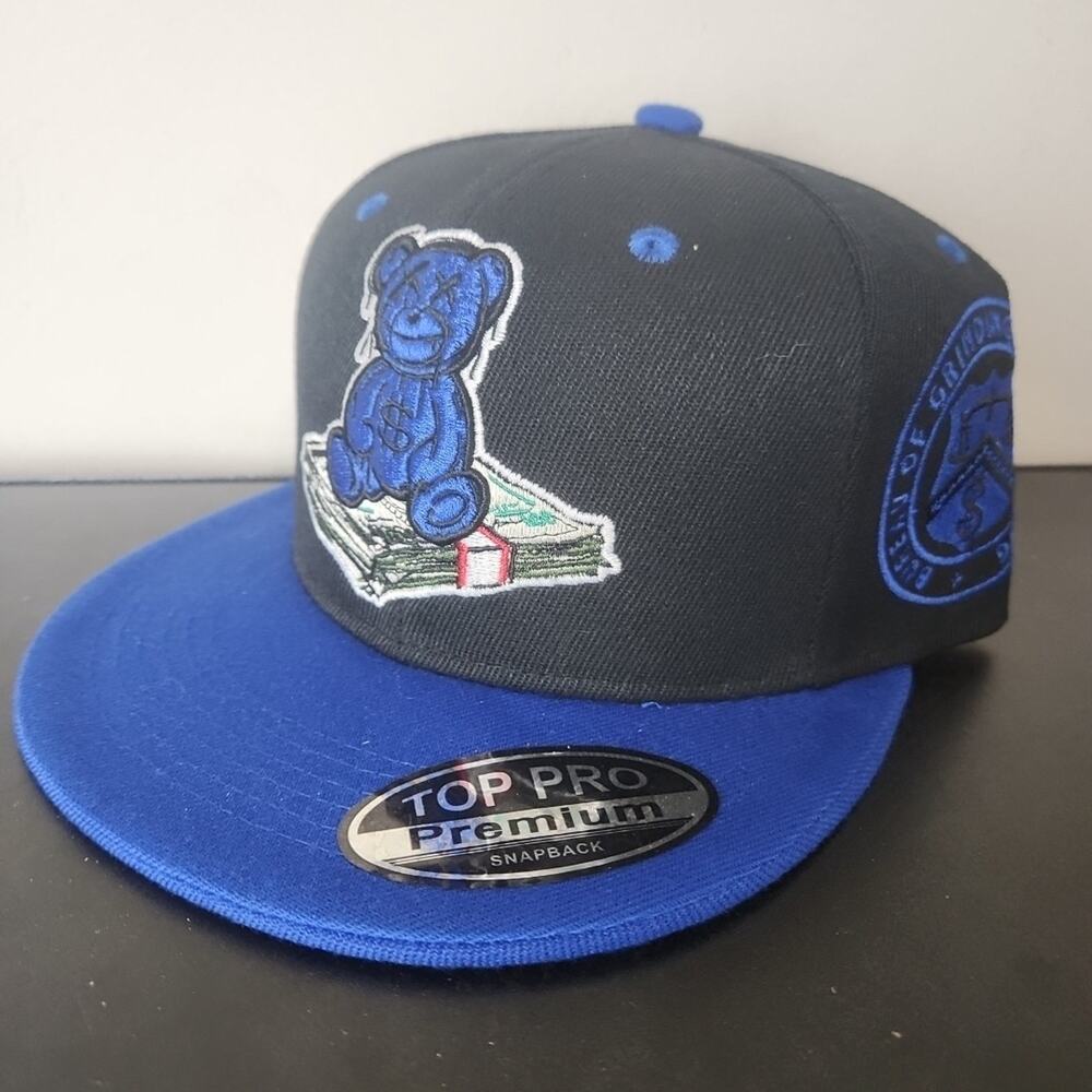 Mens Snapback Hat Hustle Bureau of Grinding Skater Hat